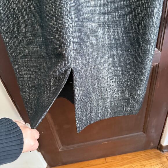 NICOLE FARHI | Gray Wool Blend Tweed V Neck Sheath Knee length Skirt | Size 10 - Picture 6 of 10